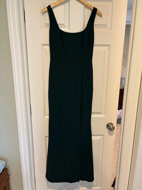 BHLDN Dark Green Sleeveless Maxi Dress